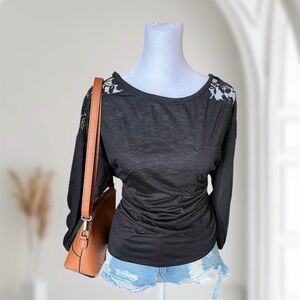Elegant Black Lace Women's Top